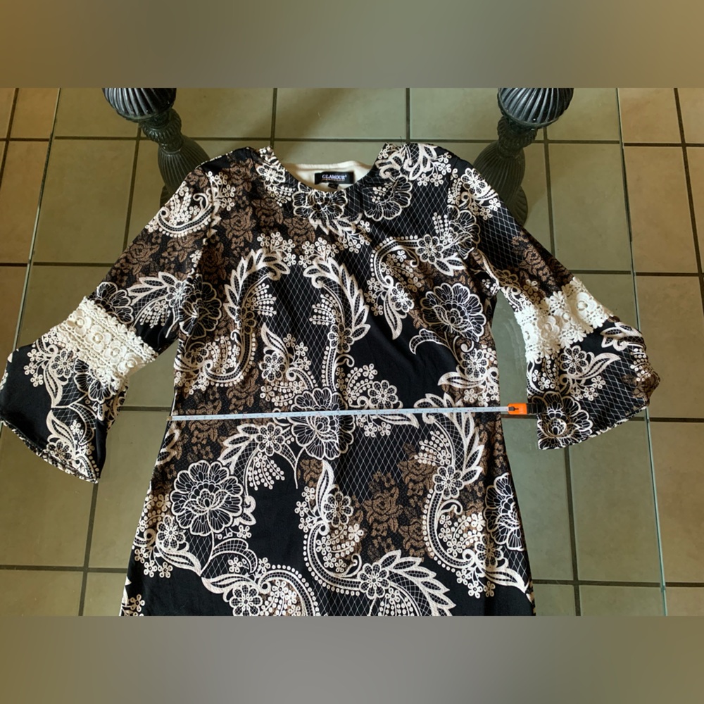 Glamour Black and Brown Floral Dress - Picture 5 of 7